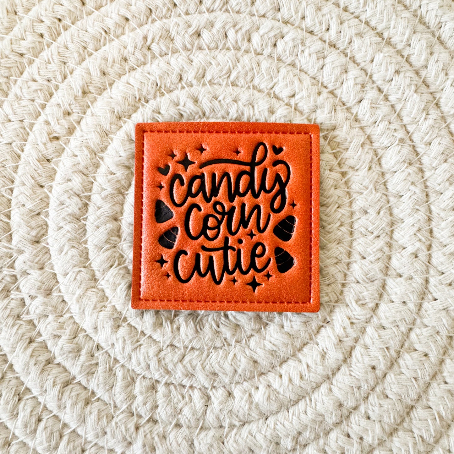 Candy Corn Cutie Faux Leather Patch