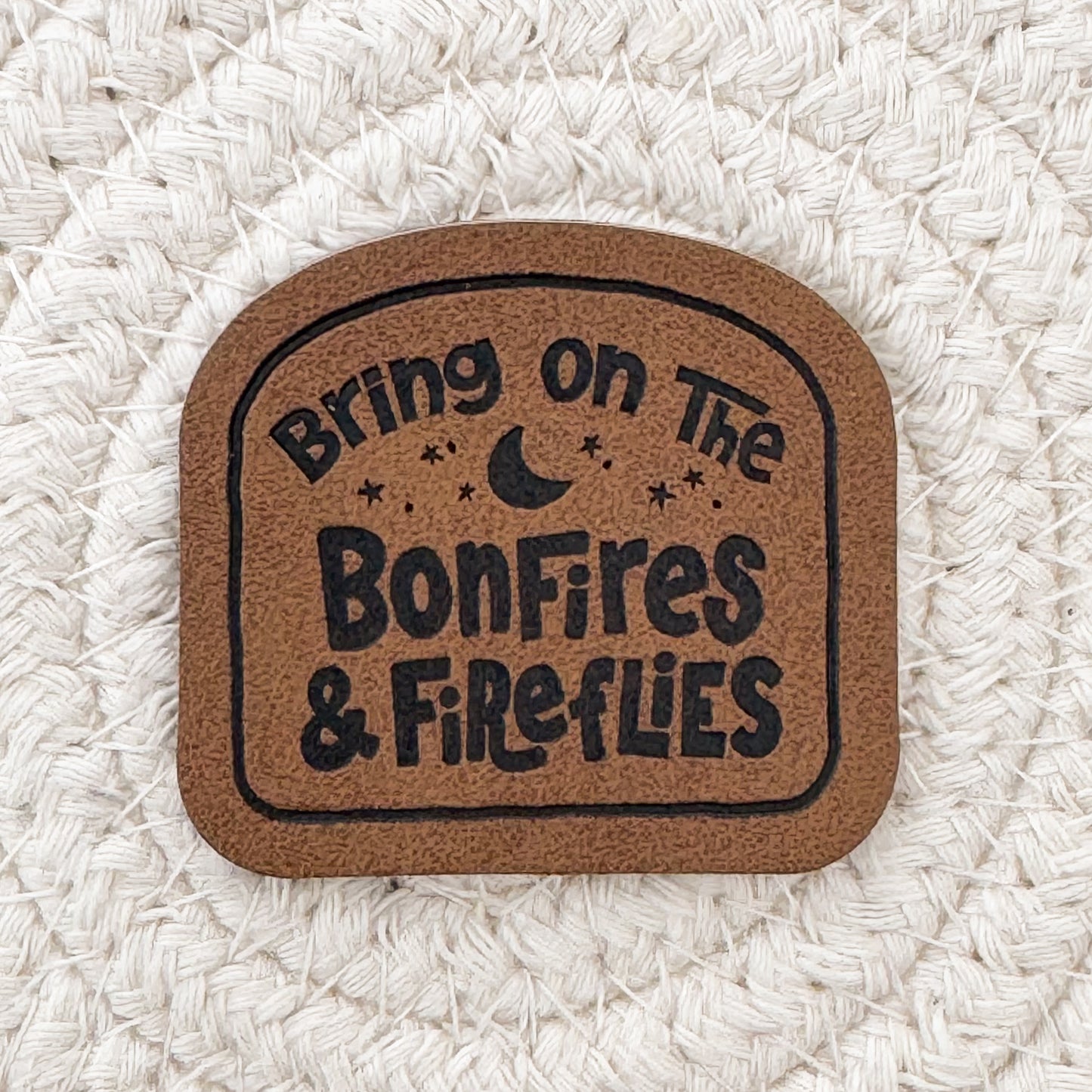 Bonfires and Fireflies Faux Leather Patch