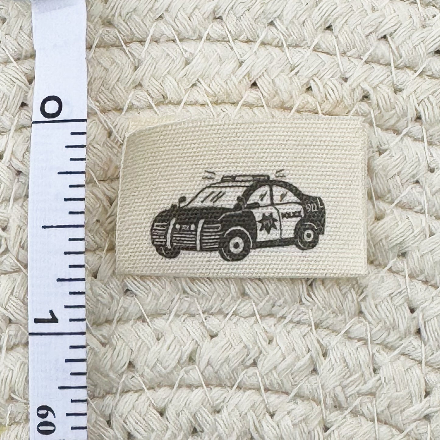 Police Car Cotton Label