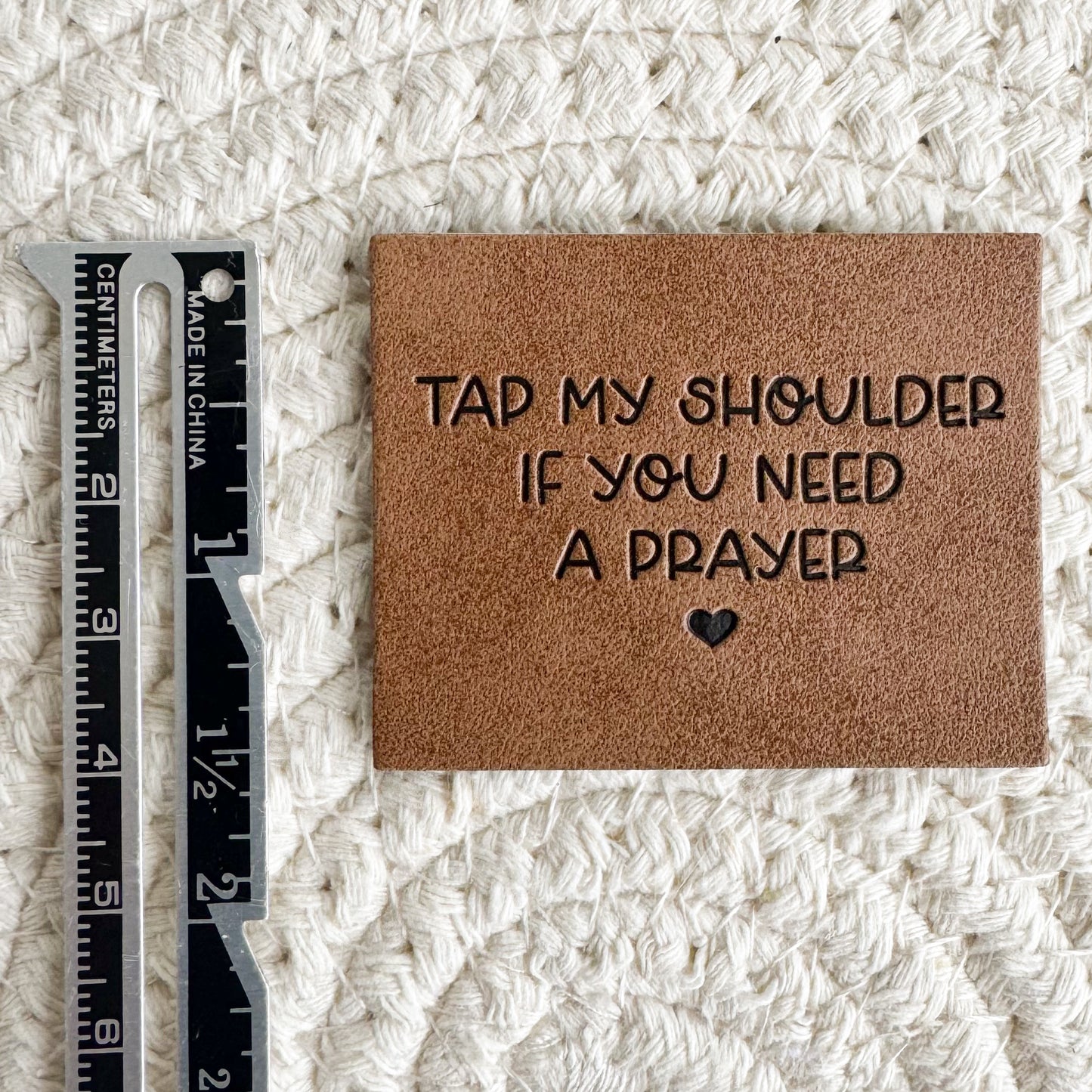 Tap My Shoulder Faux Leather Label