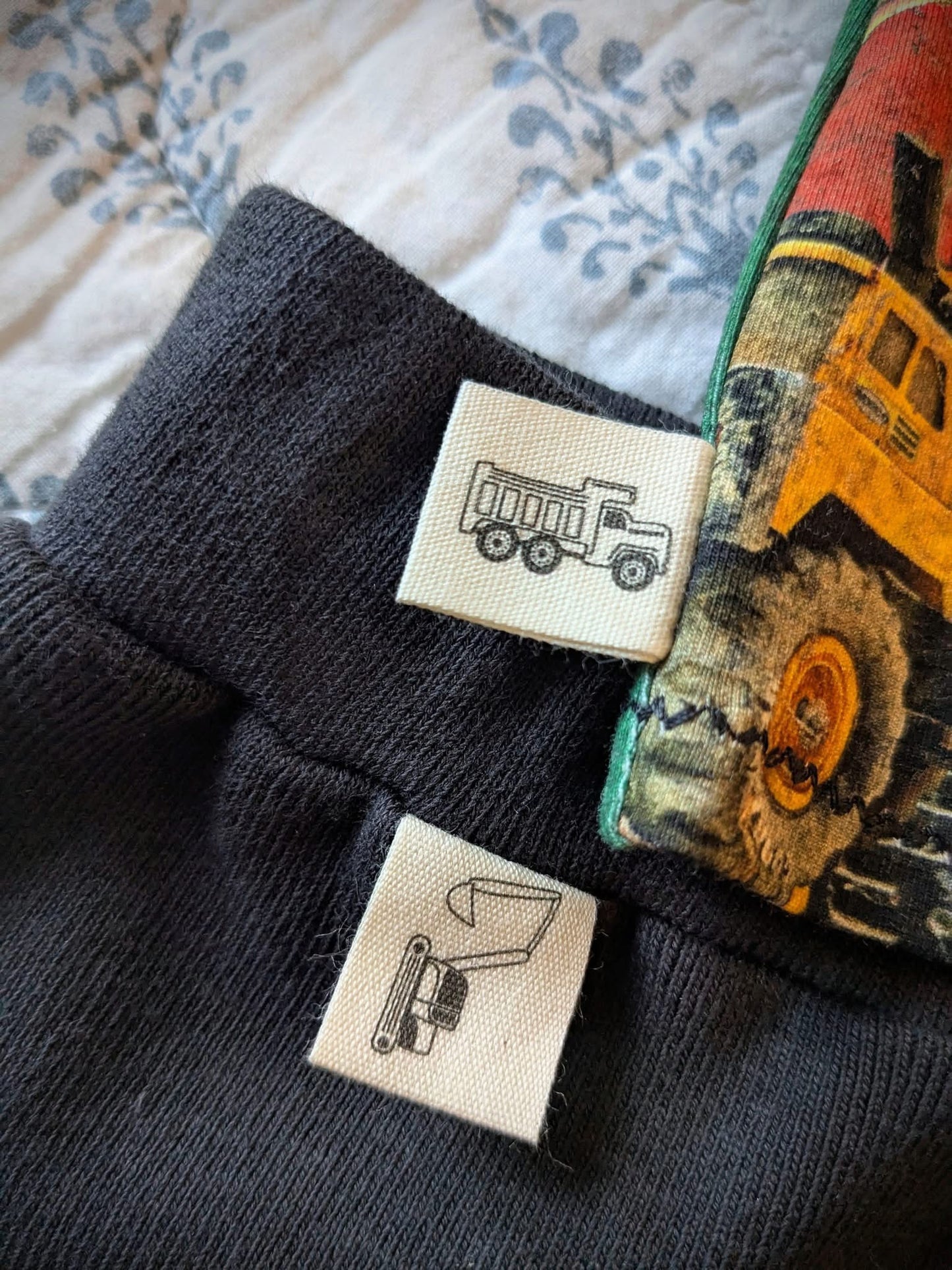 Dump Truck Cotton Label