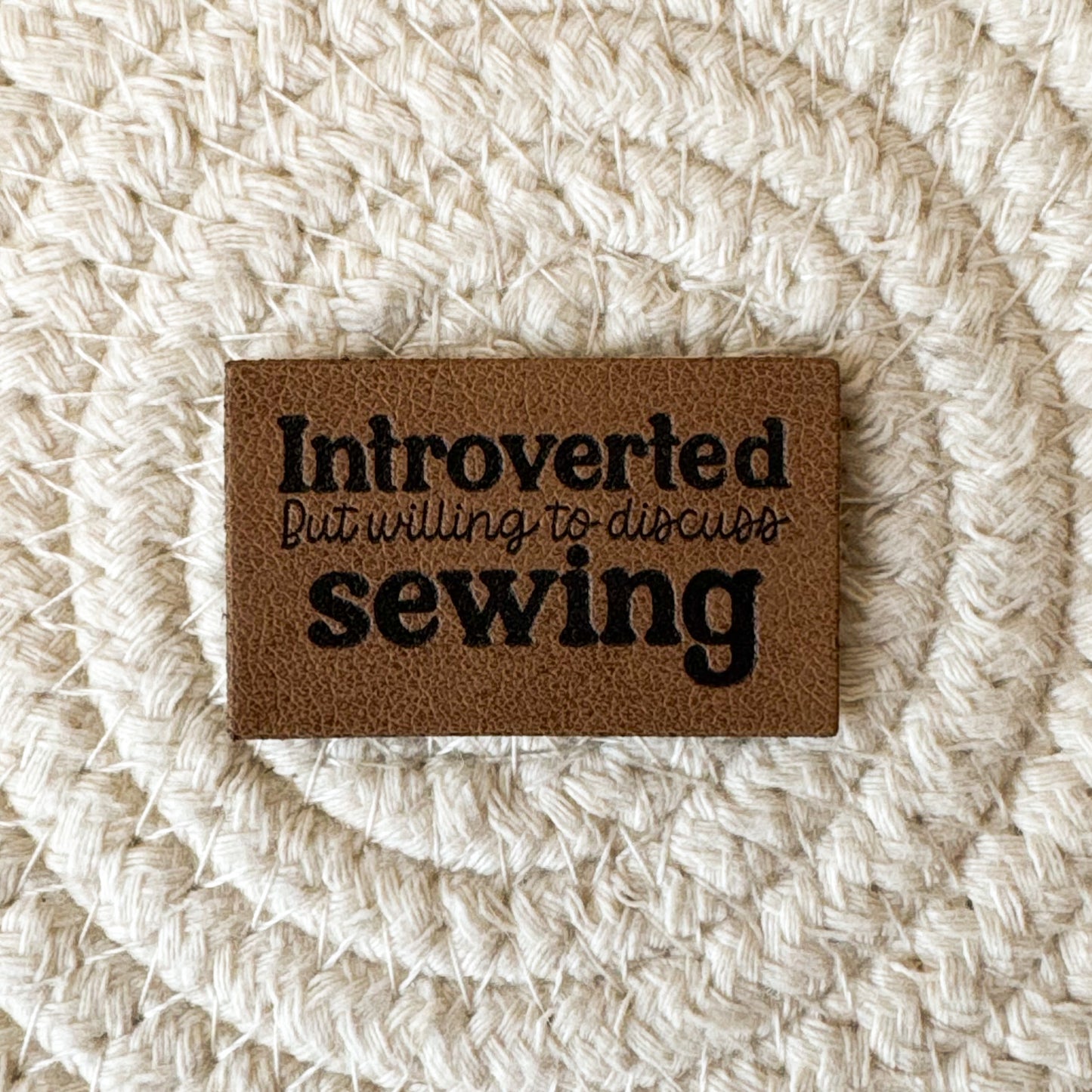 Introverted Sewist Faux Leather Label