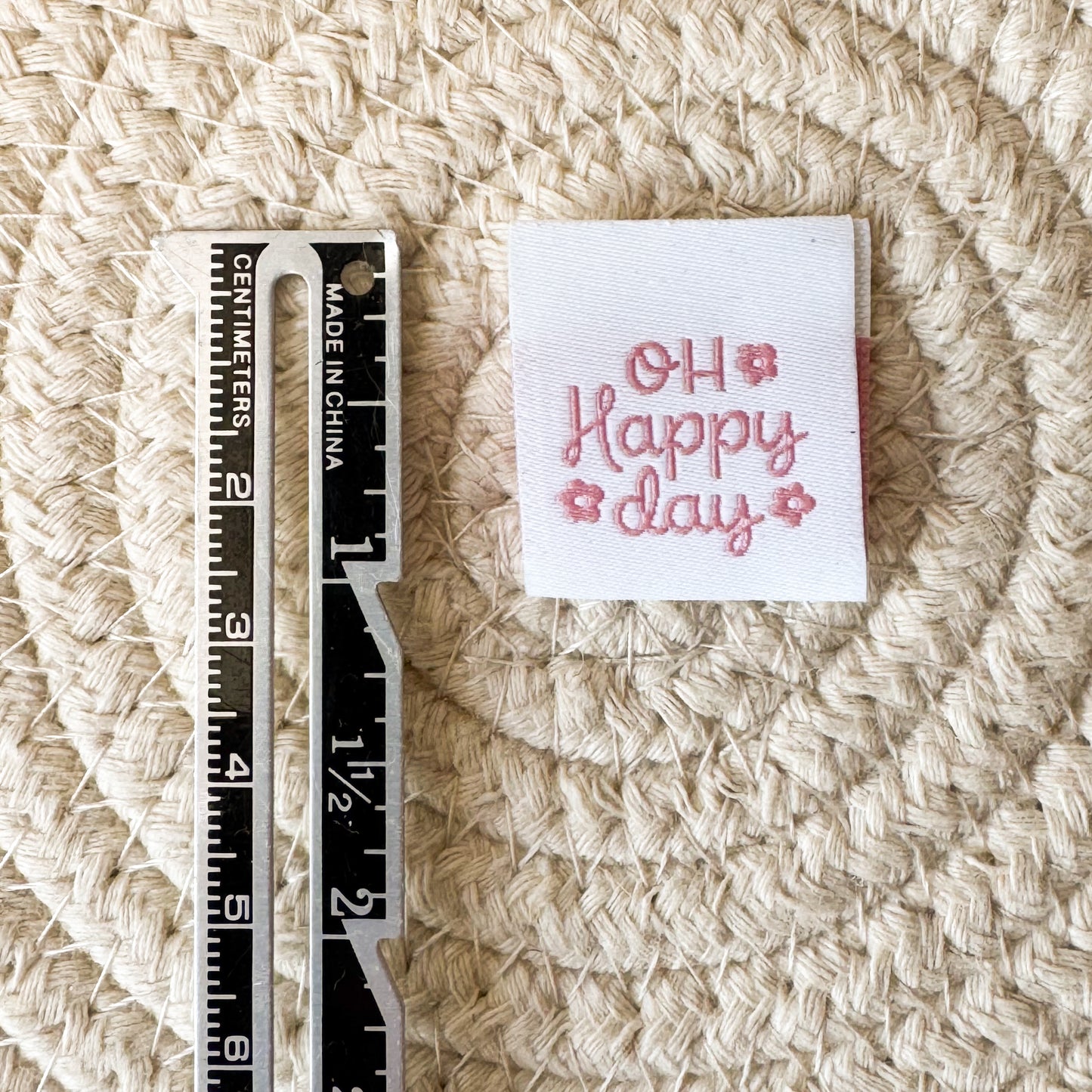 Oh Happy Day Woven Label