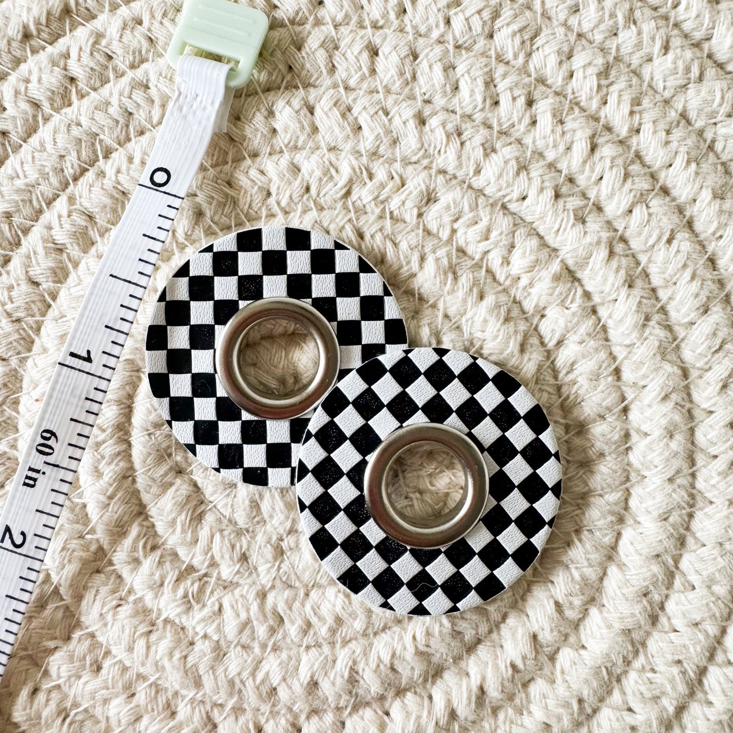 B&W Checkers Eyelet Patch (Set of 2) image 1