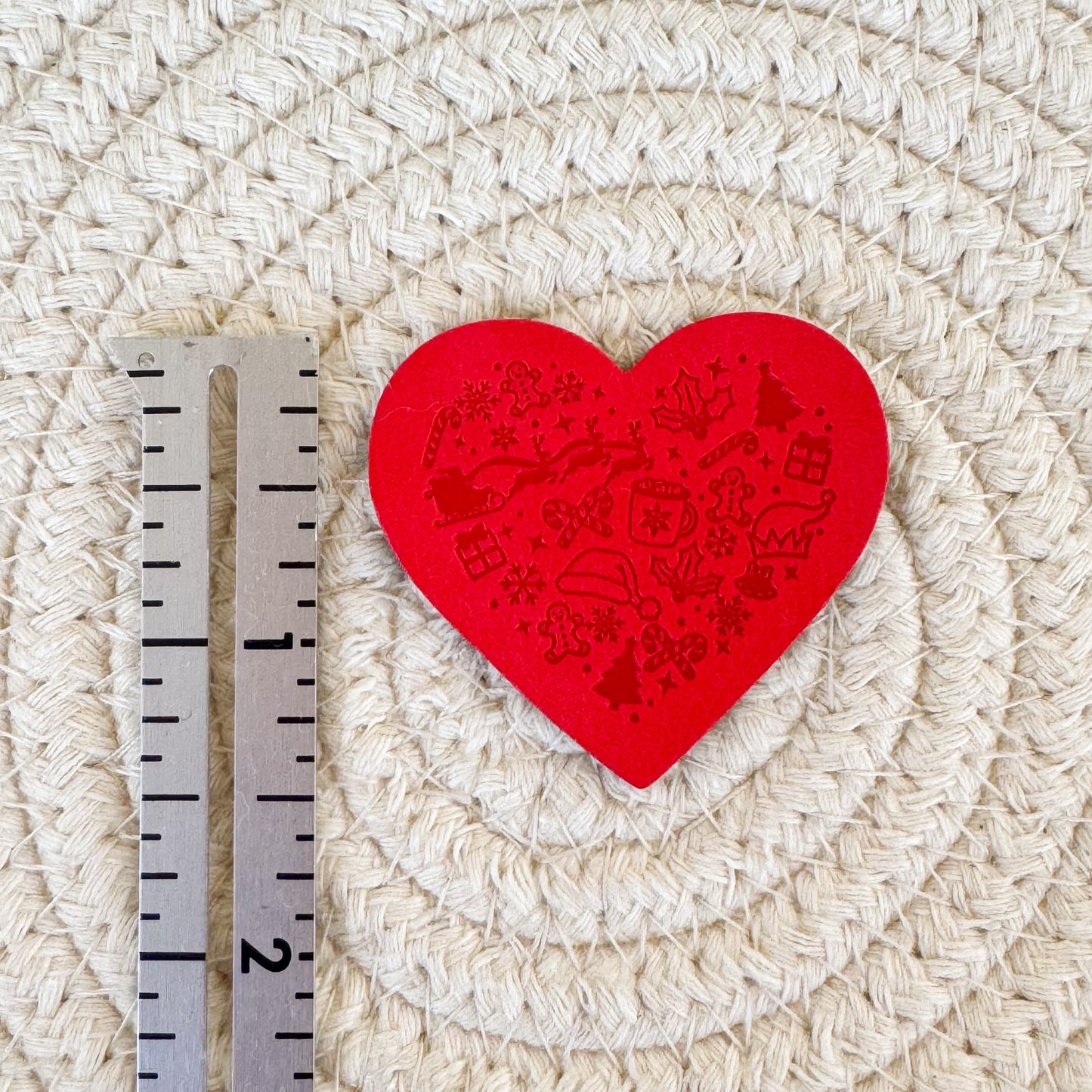 Favorite Things Red Heart Faux Leather Patch image 1