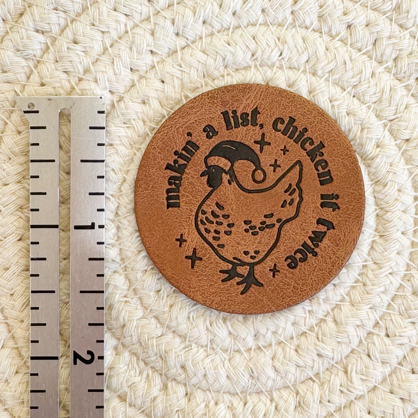 Chicken It Twice Faux Leather Patch image 1