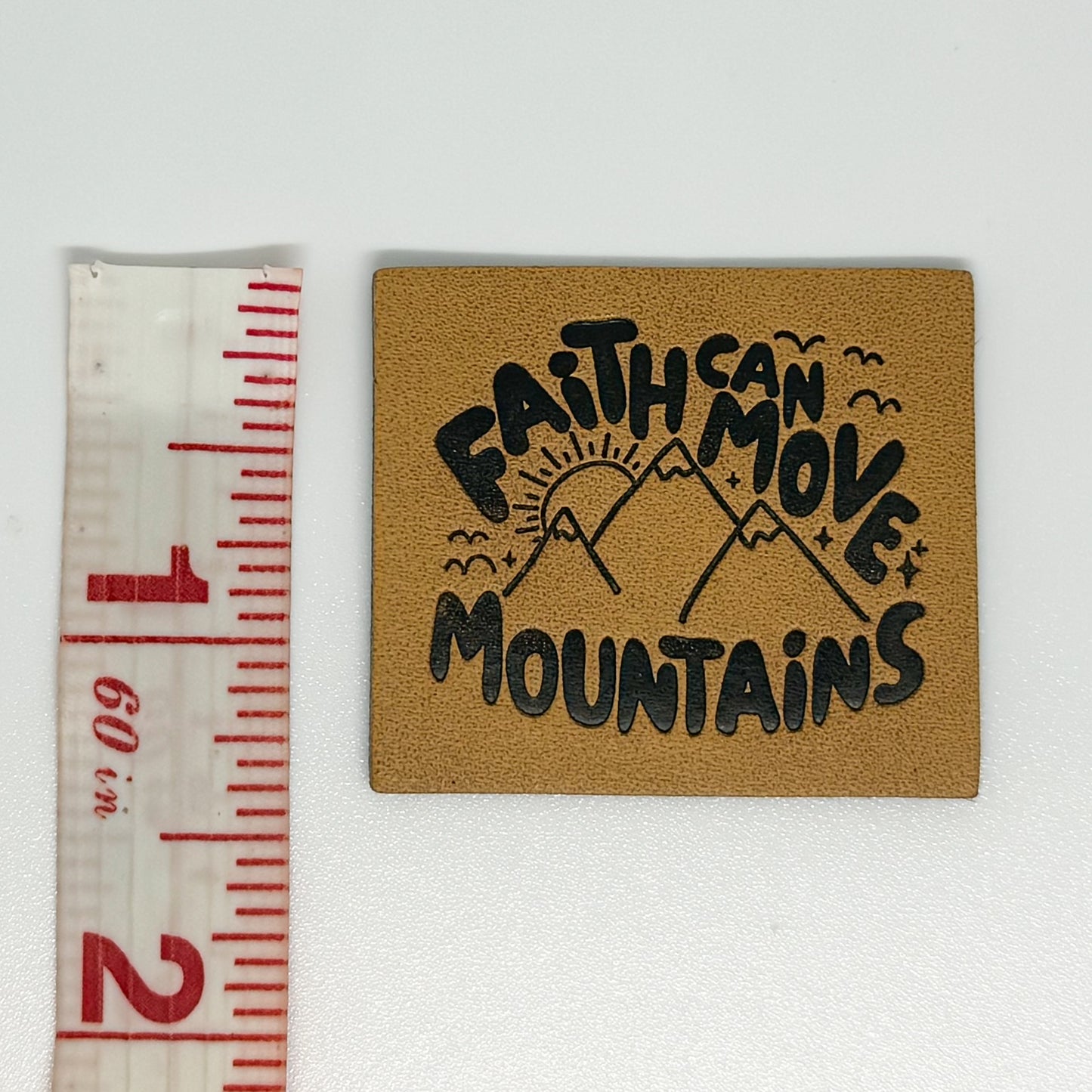 Faith Can Move Mountains Faux Leather Patch image 1