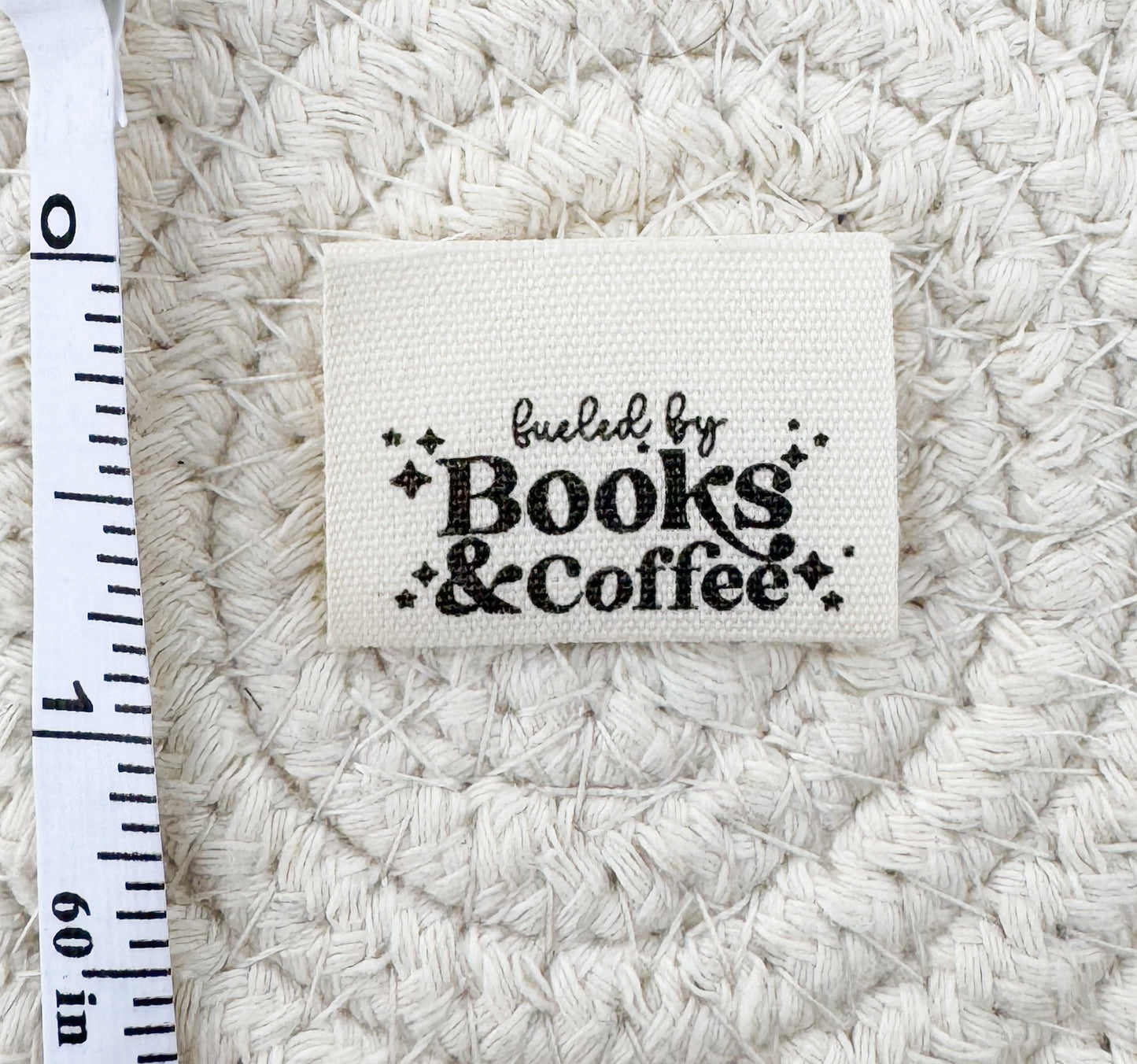 Books & Coffee Cotton Label