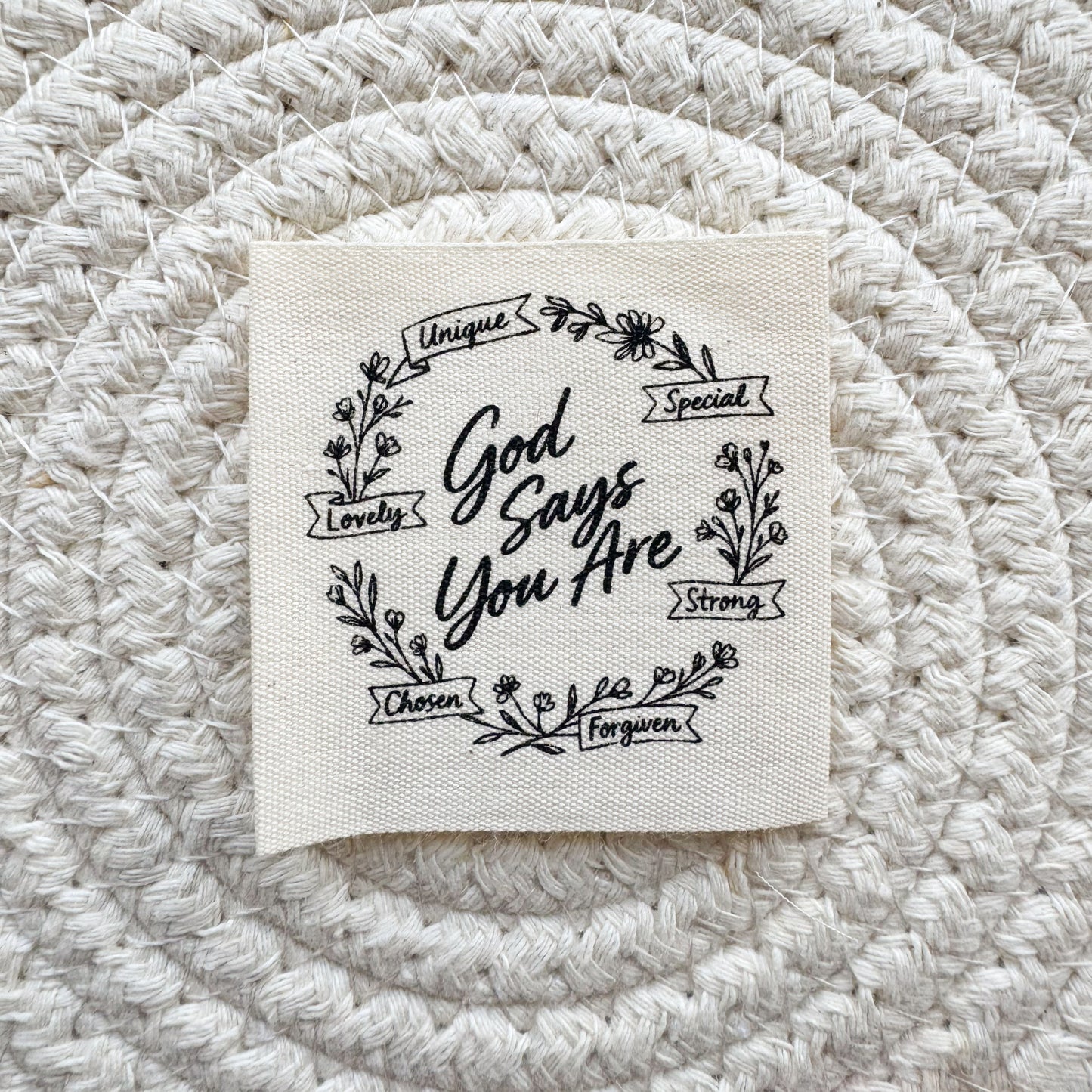 Faith Affirmations Cotton Label