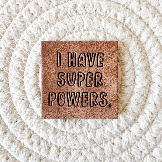 Super Powers Faux Leather Label