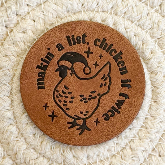 Chicken It Twice Faux Leather Patch image 0