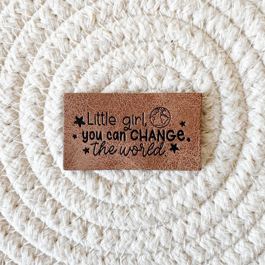 Change the World Girl Faux Leather Label
