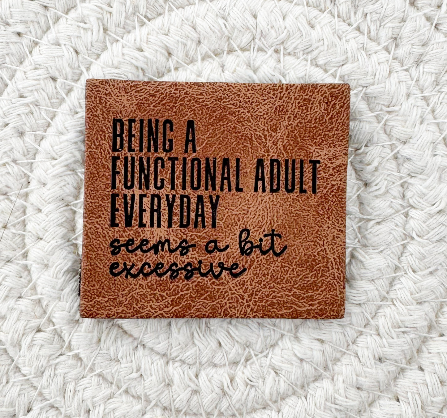 Functional Adult Faux Leather Patch