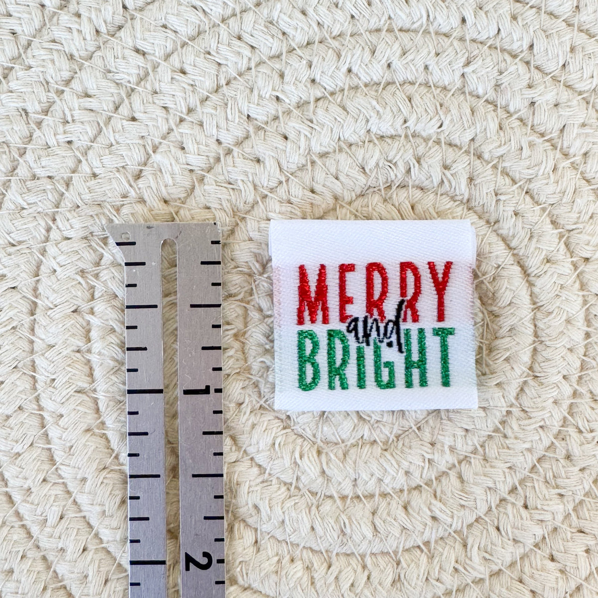 Top Bright Label Merry and Bright Shimmer Woven Label – Shine Bright Label Co.