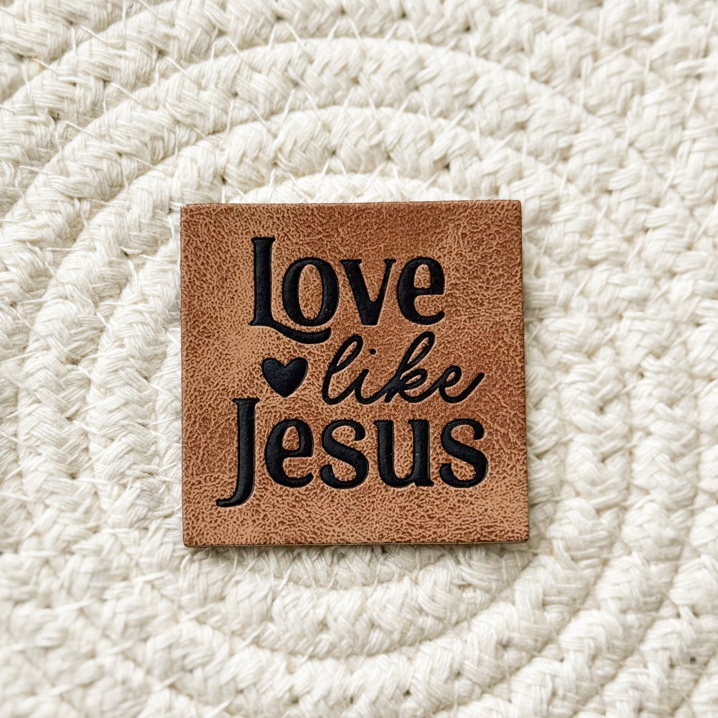 Love like Jesus Faux Leather Label