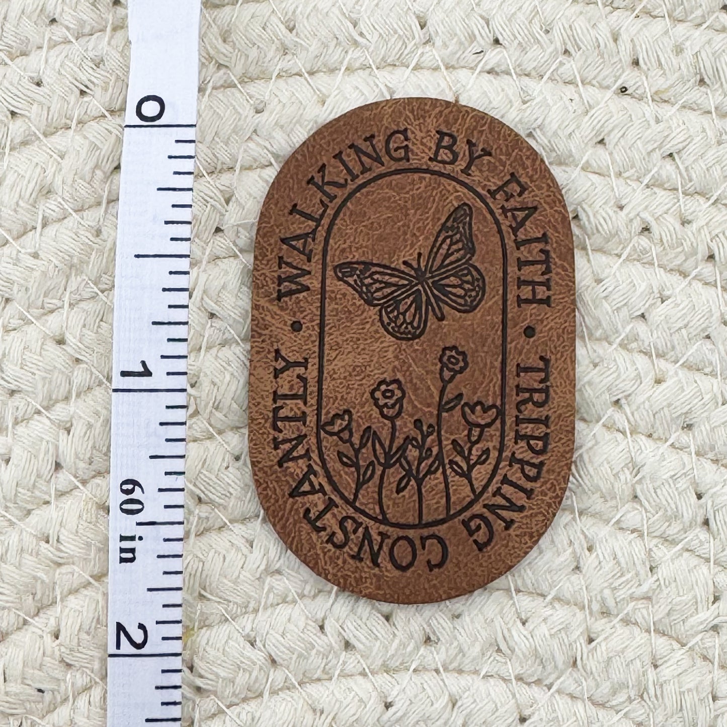 Walking by Faith Faux Leather Label