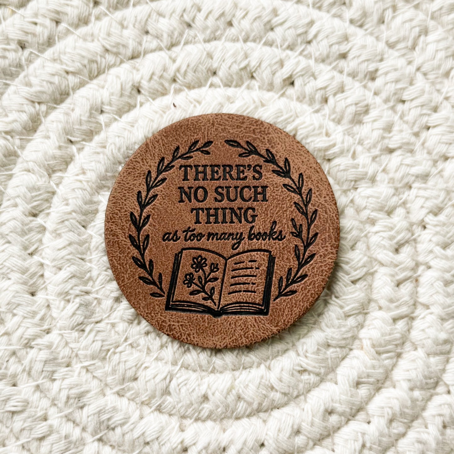 Too Many Books Faux Leather Label