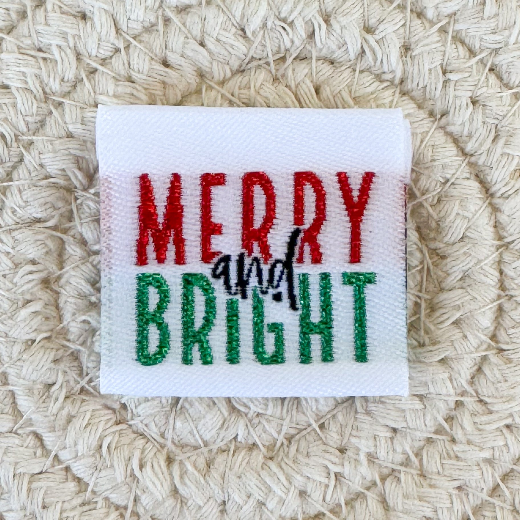 Top Bright Label Merry and Bright Shimmer Woven Label – Shine Bright Label Co.