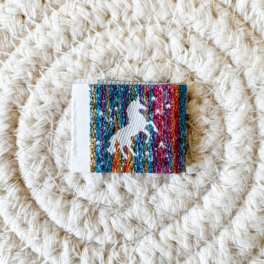 Rainbow Unicorn Woven Label