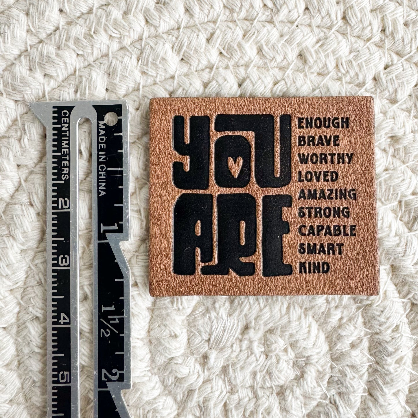 You Are Retro Faux Leather Label