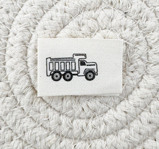 Dump Truck Cotton Label