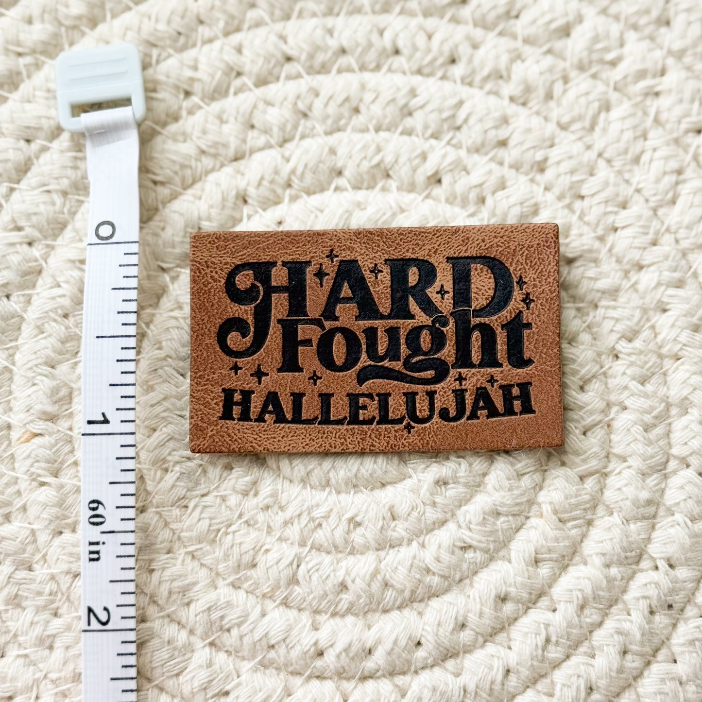 Hard Fought Hallelujah Faux Leather Label