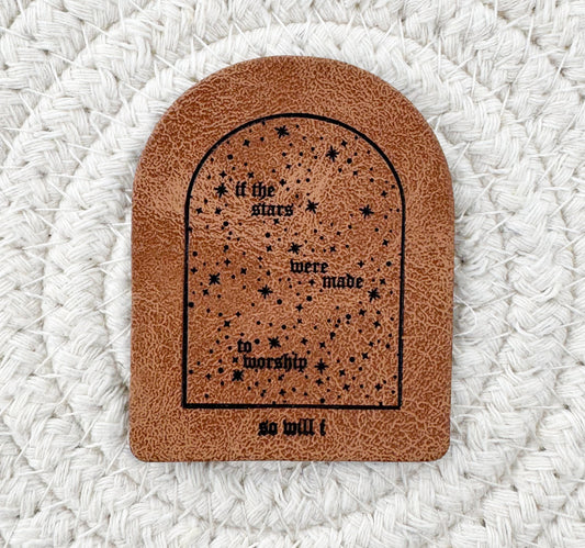 Stars and Worship Faux Leather Patch