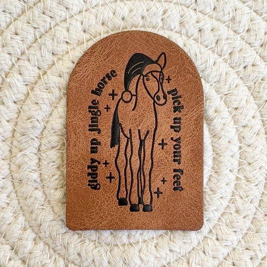 Jingle Horse Faux Leather Patch image 0