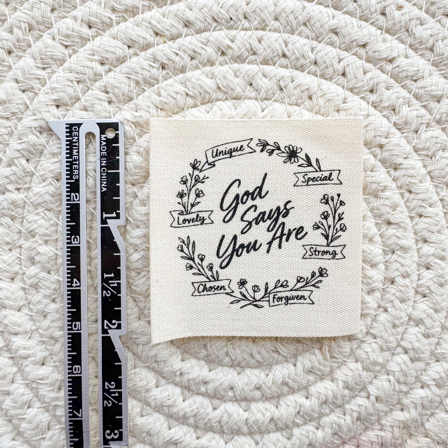Faith Affirmations Cotton Label