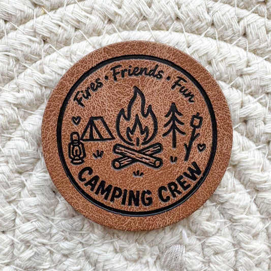 Camping Friends Faux Leather Label