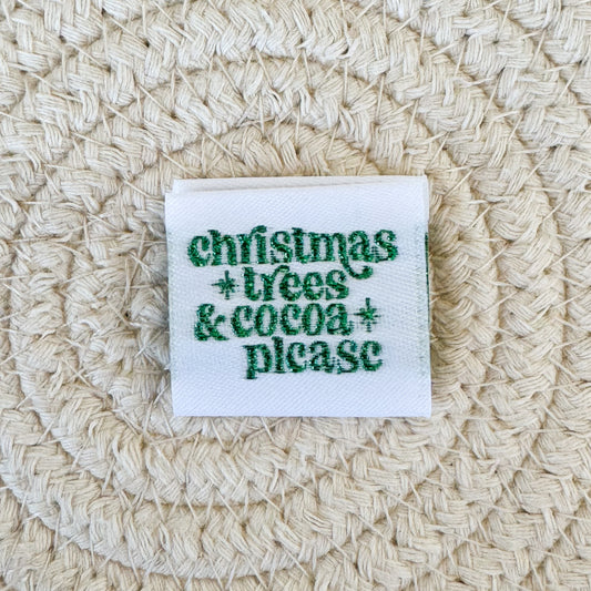 Trees and Cocoa Shimmer Woven Label image 0