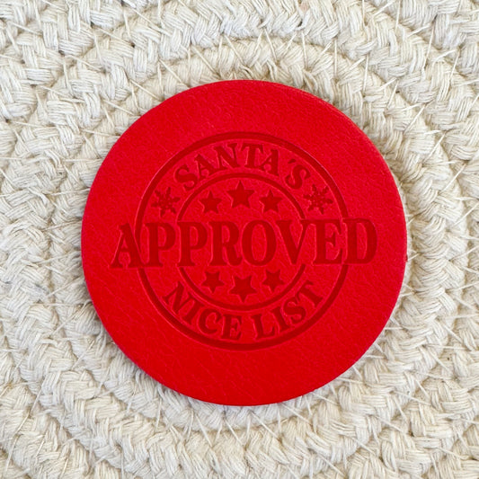 Nice List Red Faux Leather Patch image 0