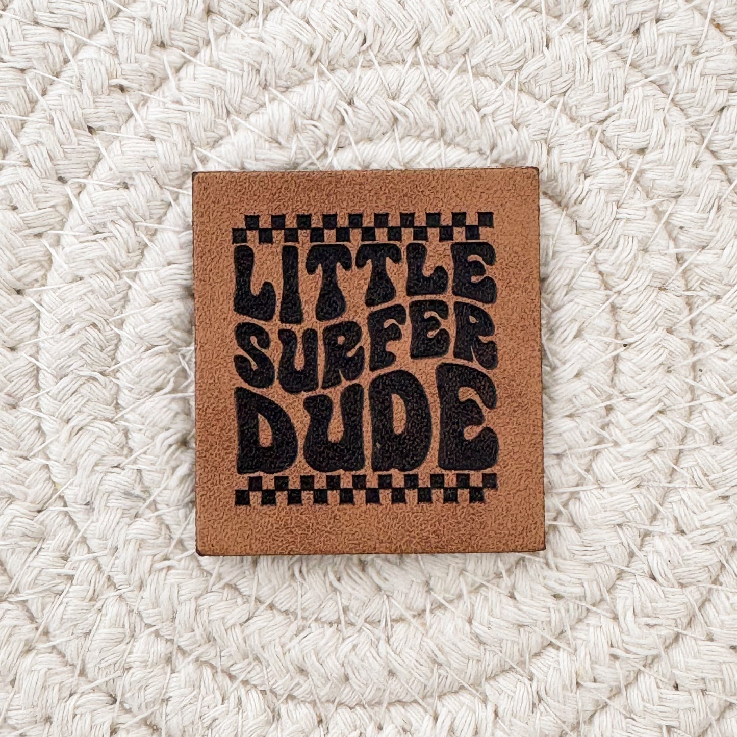 Little Surfer Dude Faux Leather Patch