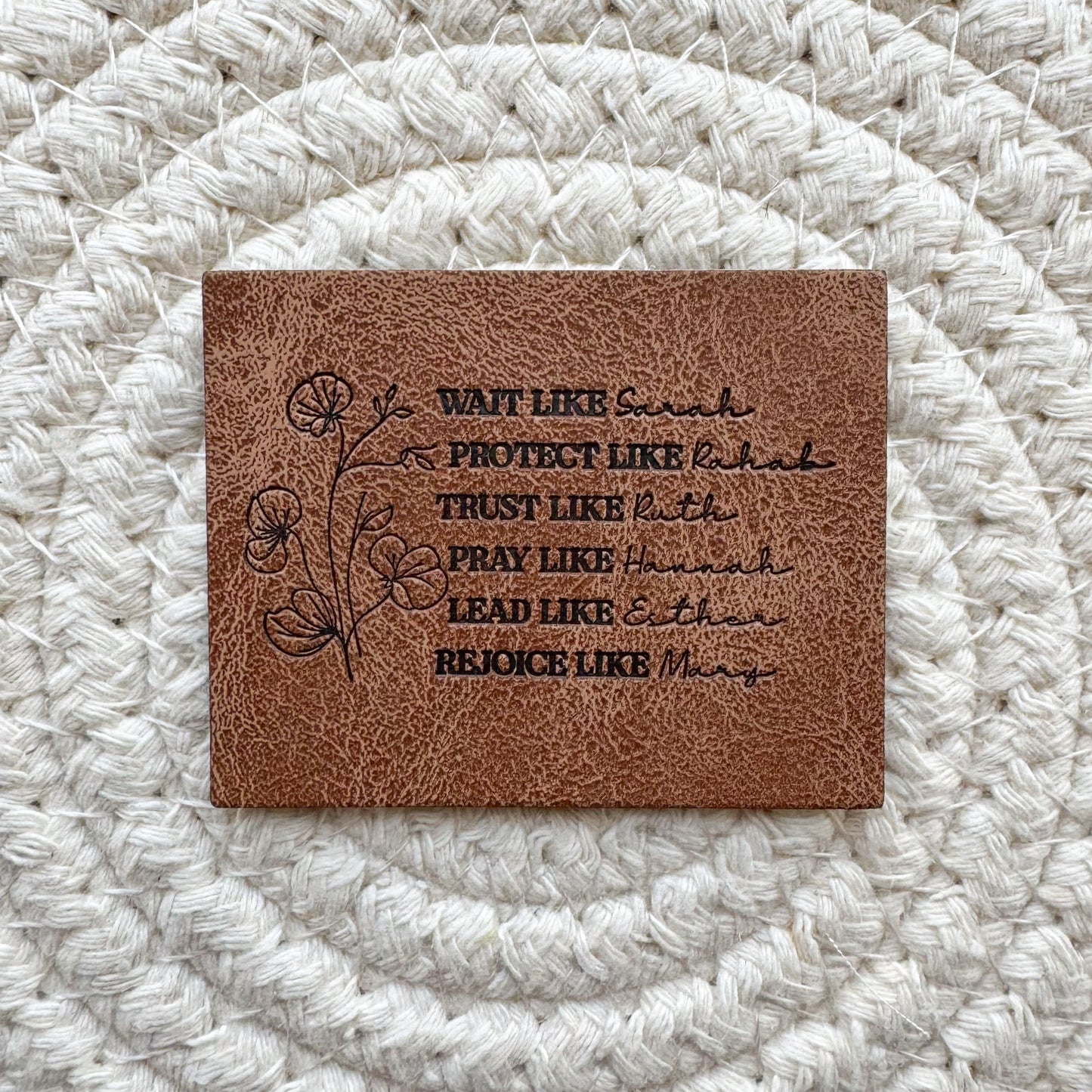 Women of Faith Faux Leather Label