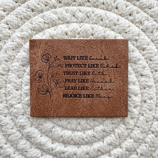 Women of Faith Faux Leather Label