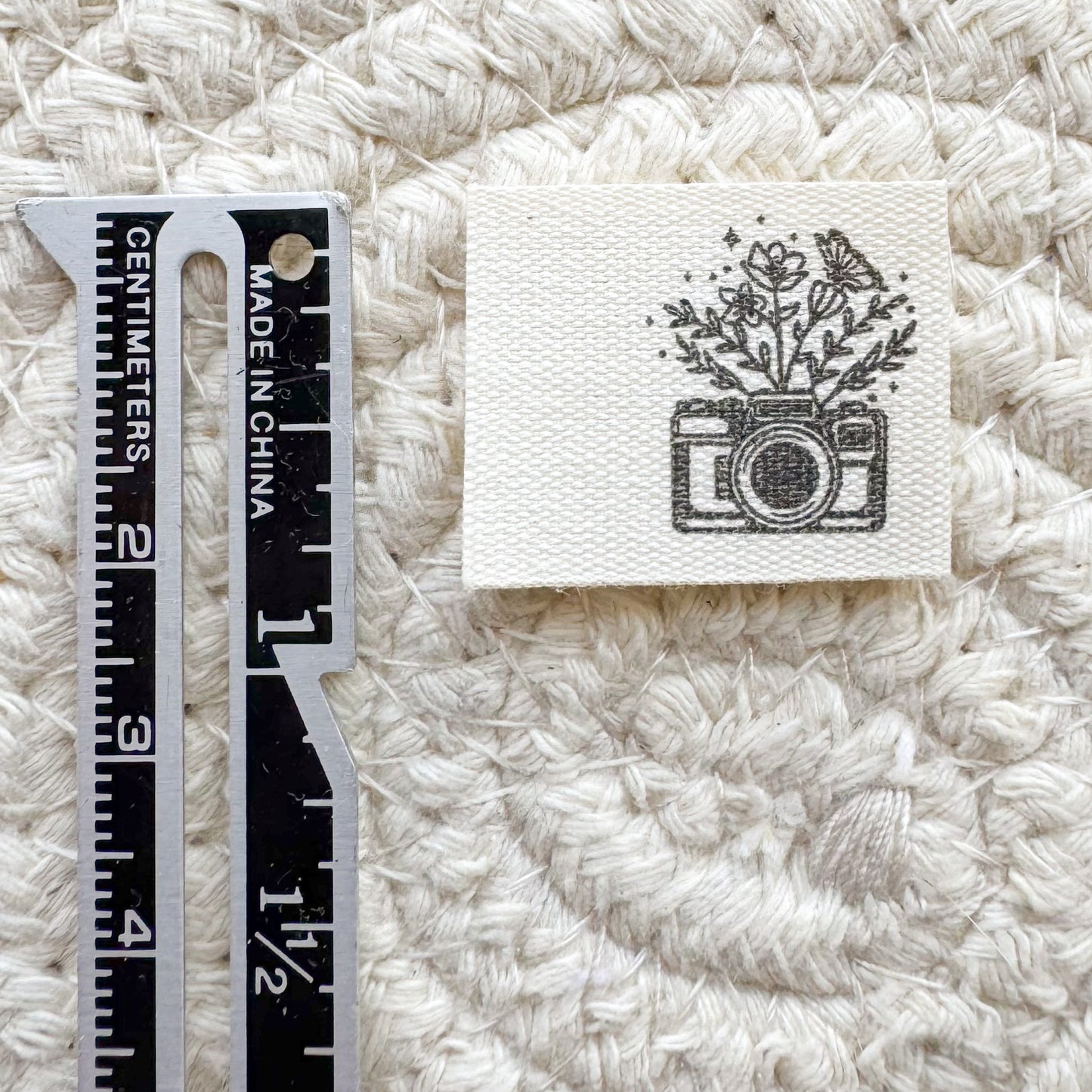 Floral Camera Cotton Label