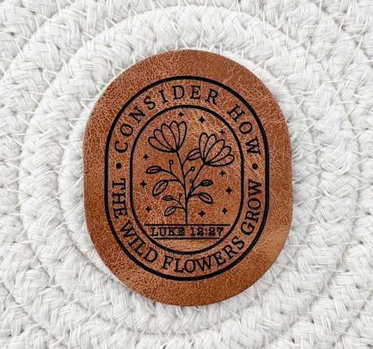 Consider the Flowers Faux Leather Patch