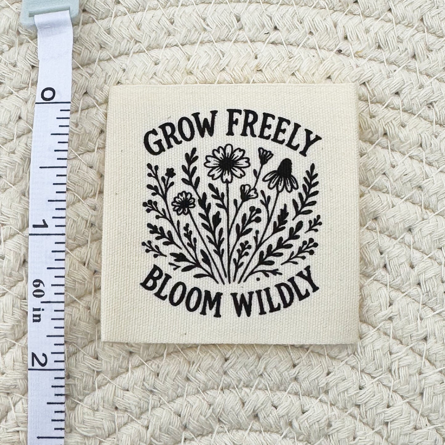 Bloom Wildly Cotton Label