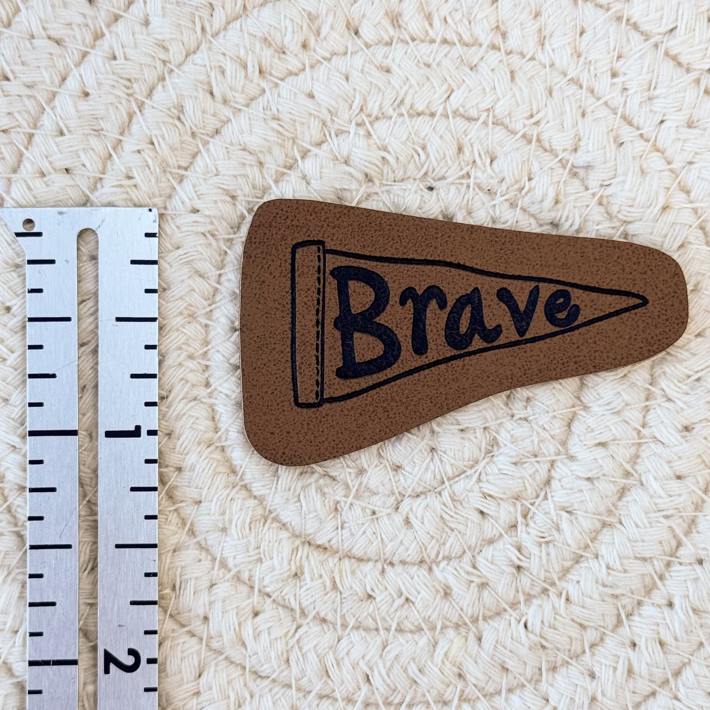 Brave Banner Faux Leather Label
