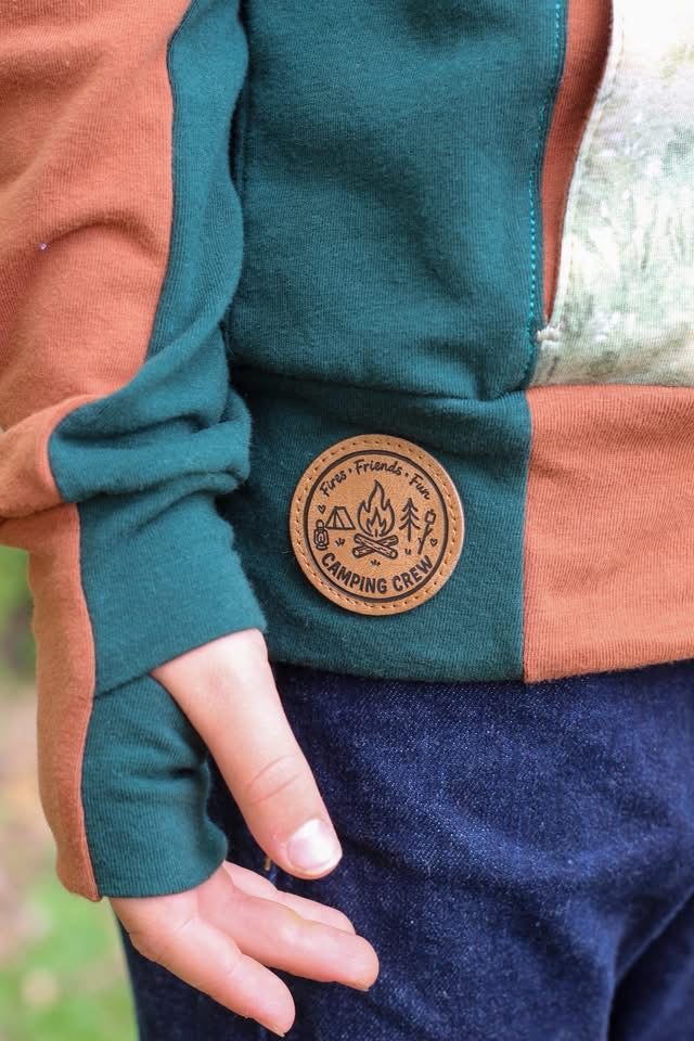 Camping Friends Faux Leather Label