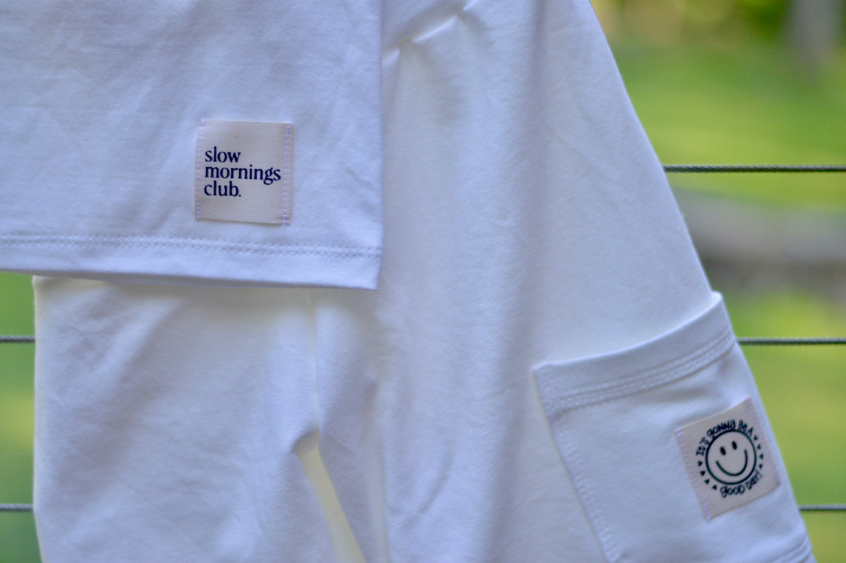 Slow Mornings Club Cotton Label