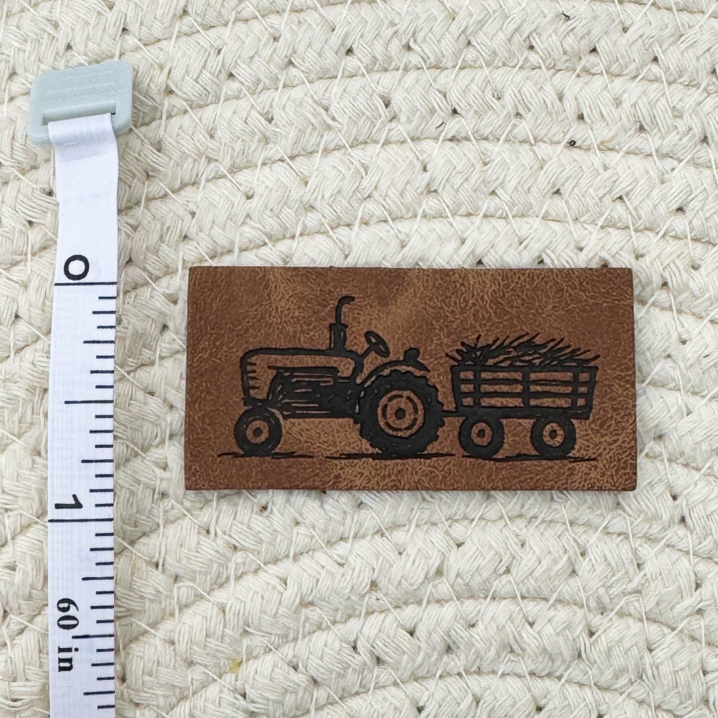 Tractor Faux Leather Label