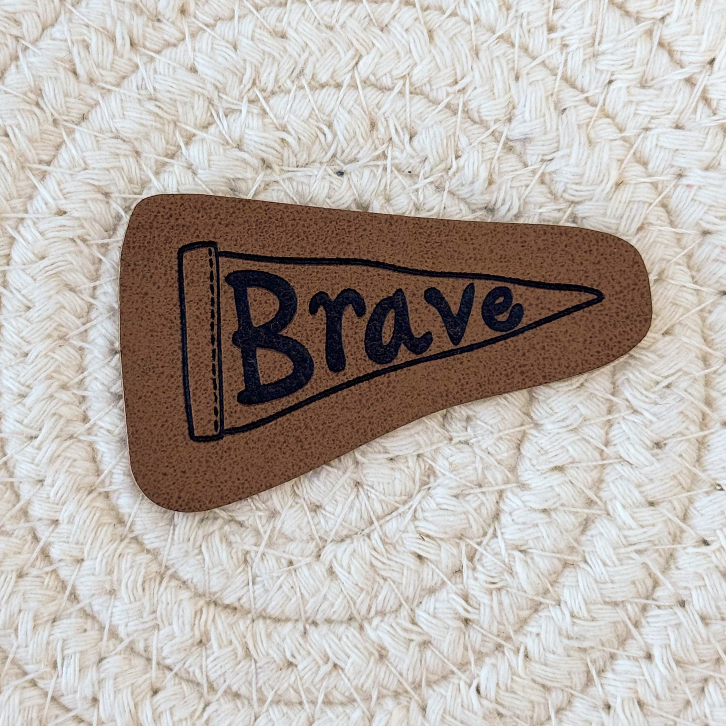 Brave Banner Faux Leather Label