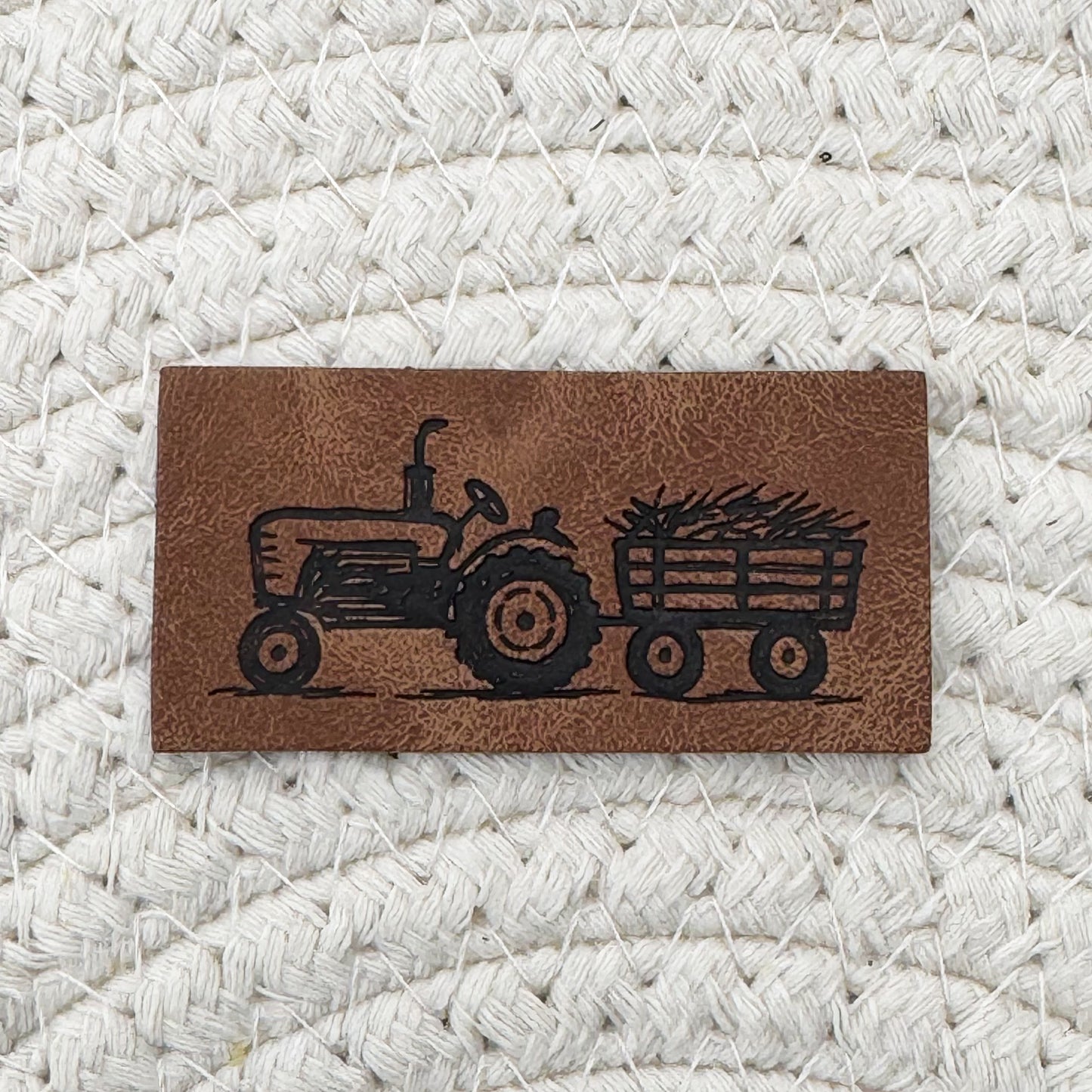 Tractor Faux Leather Label