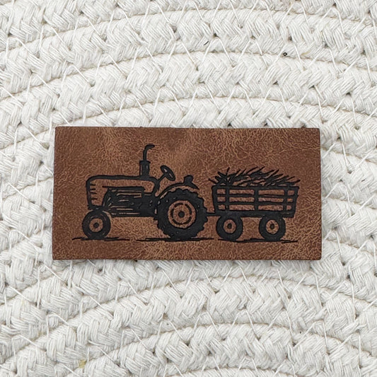 Tractor Faux Leather Label