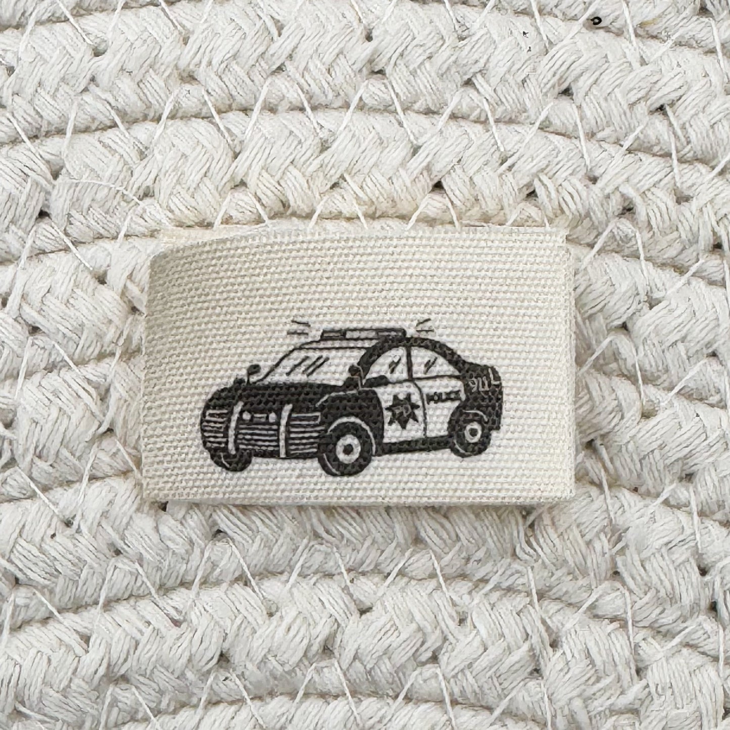 Police Car Cotton Label
