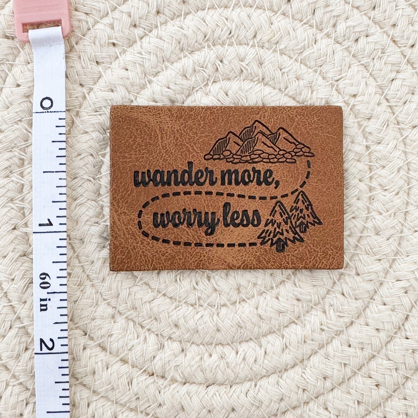 Wander More, Worry Less Faux Leather Patch