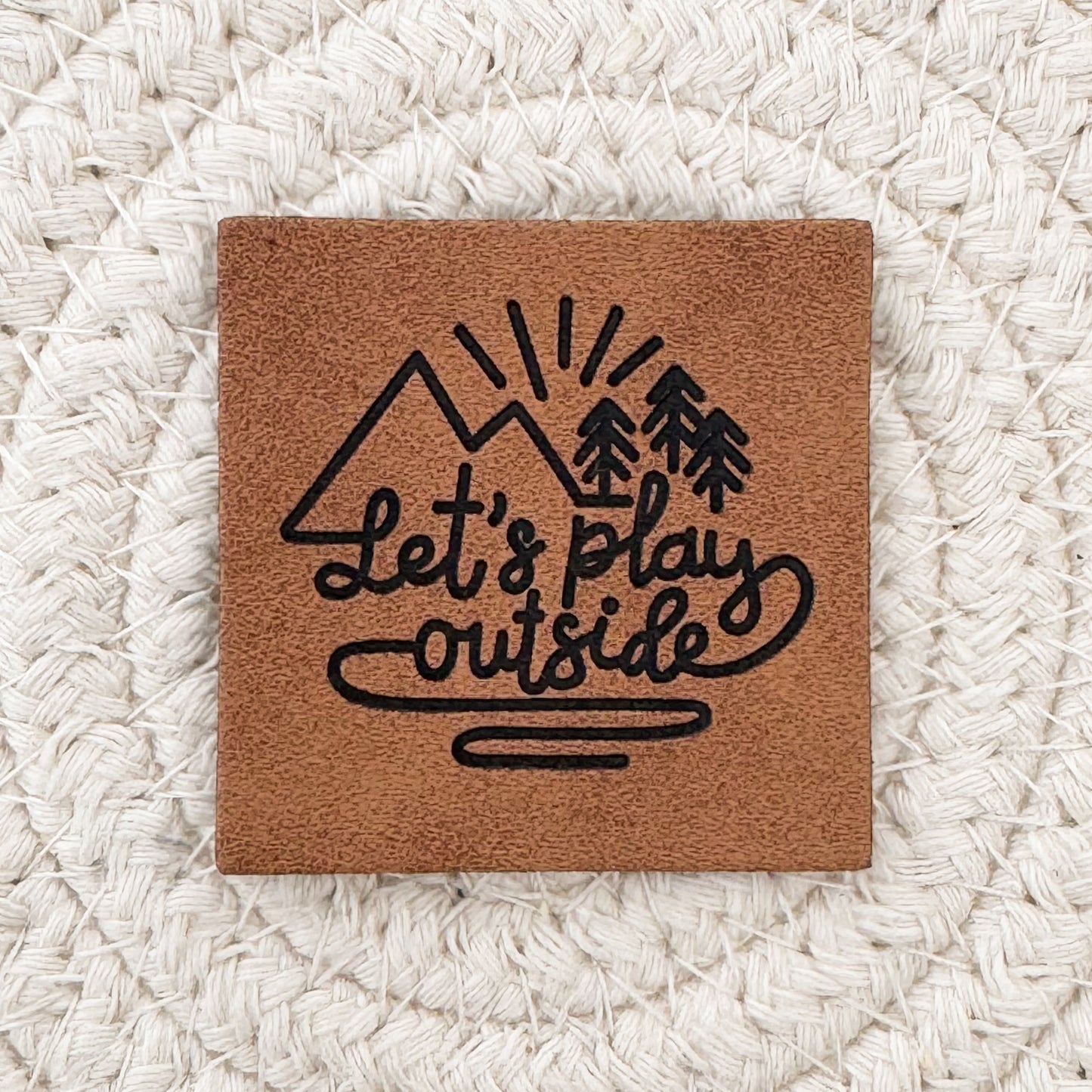 Play Outside Faux Leather Patch