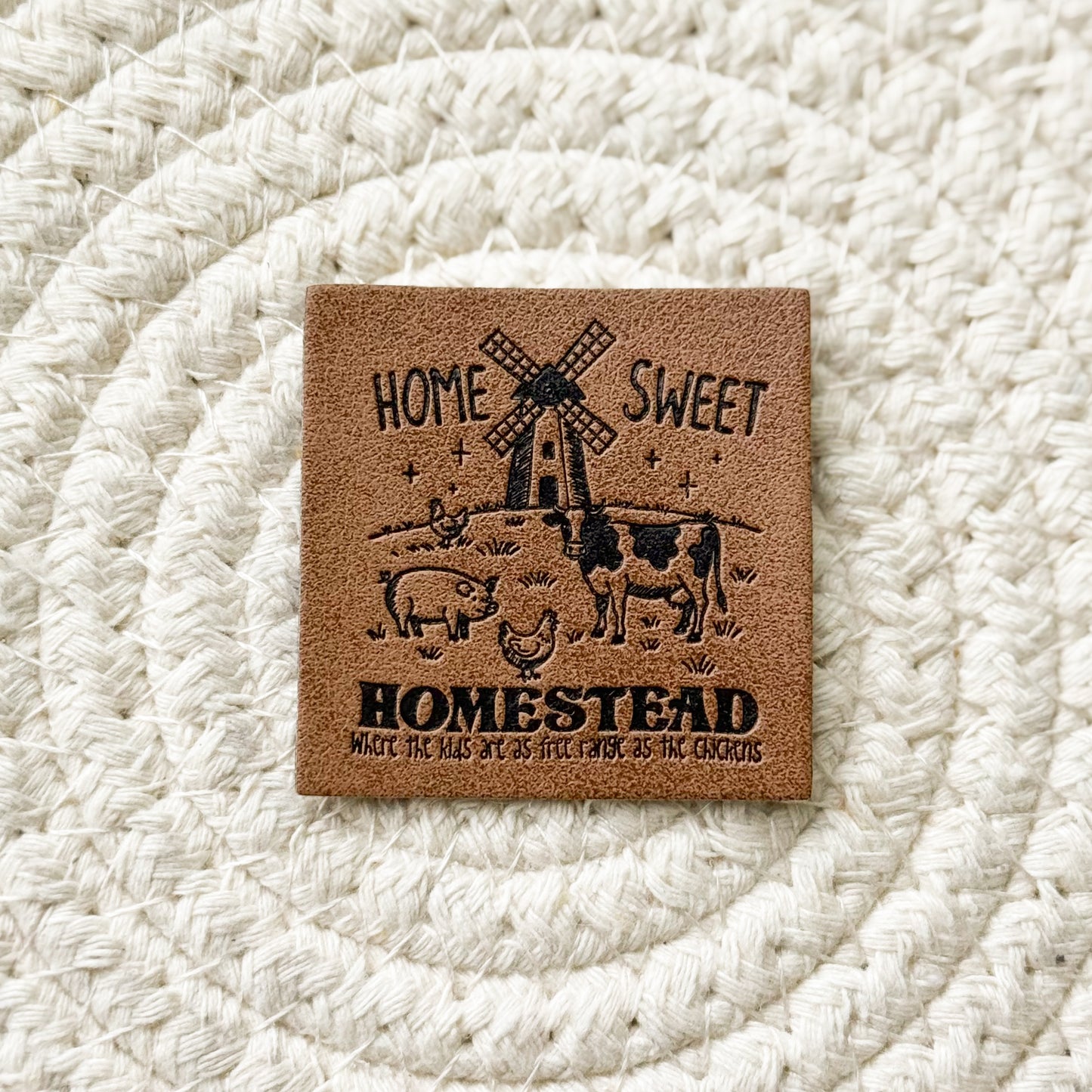 Homestead Animals Faux Leather Label