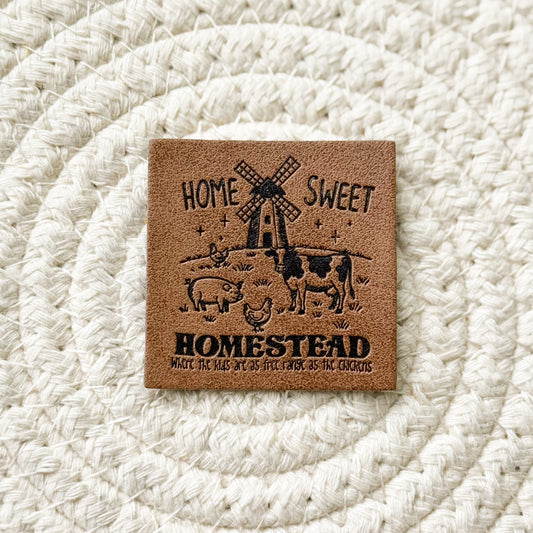 Homestead Animals Faux Leather Label
